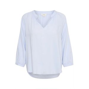 Part Two, Blouses & Shirts, Dames, Blauw, XS, Stijlvolle Viscose Blouse met ¾ Mouwen en V-Hals