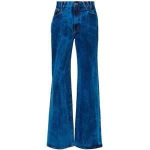 Vivienne Westwood, Jeans, Dames, Blauw, W26, Denim, Blauwe Denim Jeans met Logo Patch