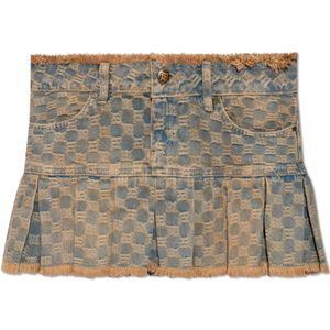 Misbhv, Rokken, Dames, Blauw, S, Denim, Monogram denim rok