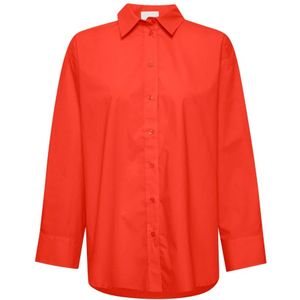 Part Two, Blouses & Shirts, Dames, Rood, 2Xs, Katoen, Tijdloze en verfijnde damesoverhemdblouse