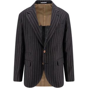 Brunello Cucinelli, Blazers Zwart, Heren, Maat:M