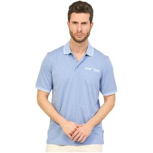 Bugatti, Tops, Heren, Blauw, L, Katoen, Lichtblauwe Polo met Zak