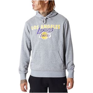 New Era, Sweatshirts & Hoodies, Heren, Grijs, S, Katoen, Comfortabele Lakers Hoodie