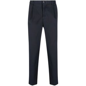 Incotex, Stretch Skinny Katoenen Broek Blauw, Heren, Maat:S