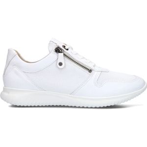 Hartjes, Schoenen, Dames, Wit, 41 1/2 EU, Leer, Witte lage sneakers met rits