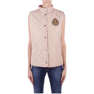 Ralph Lauren, Jassen, Dames, Beige, L, Polyester, Stijlvolle Logo Front Button Jassen