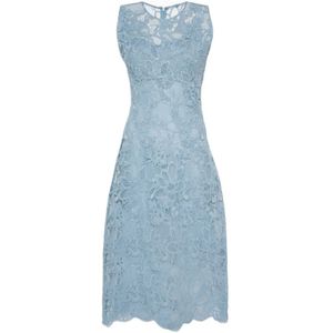 Ermanno Scervino, Dusty Blue Midi Jurk Blauw, Dames, Maat:S