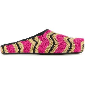 Marni, Multicolor raffia slippers voor heren Veelkleurig, Heren, Maat:44 EU