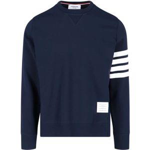 Thom Browne, Sweatshirts & Hoodies, Heren, Blauw, S, Crewneck Sweaters