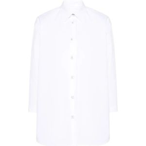 Jil Sander, Blouses & Shirts, Dames, Wit, S, Katoen, Witte Katoenen Poplin Overhemd