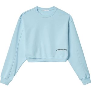 Hinnominate, Sweatshirts & Hoodies, Dames, Blauw, L, Stijlvolle Cropped Sweatshirt