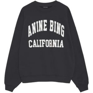 Anine Bing, Sweatshirts & Hoodies, Dames, Zwart, S, Vintage Zwarte California Sweatshirt