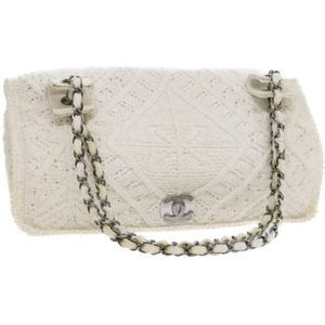 Chanel Vintage, Pre-owned, Dames, Wit, ONE Size, Katoen, Pre-owned Cotton chanel-bags