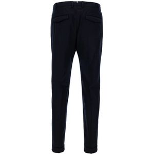 PT Torino, Broeken, Heren, Blauw, S, Wol, Blauwe Wol Slim Fit Broek