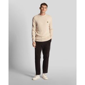 Lyle & Scott, Truien, Heren, Beige, XS, Cable Crew Neck Jumper