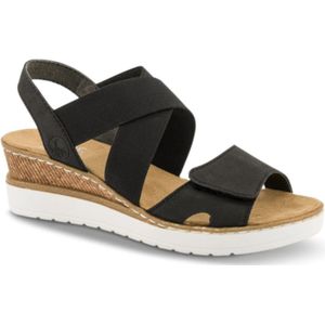 Rieker, Stijlvolle Sleehak Sandalen Zwart, Dames, Maat:37 EU