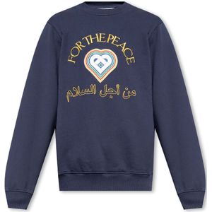 Casablanca, Sweatshirts & Hoodies, Heren, Blauw, L, Katoen, Sweatshirt met logo