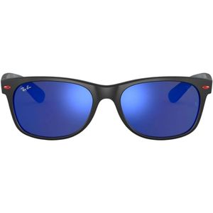 Ray-Ban, Accessoires, Heren, Blauw, 55 MM, Scuderia Ferrari Blauwe Spiegelglazen Zonnebril