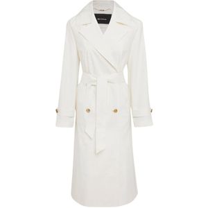 Kiton, Mantels, Dames, Wit, S, Zijden Trenchcoat