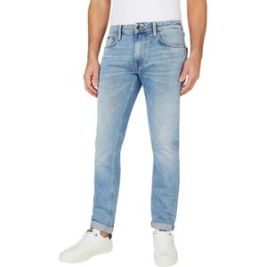 Pepe Jeans, Tapered Light Used Jeans Blauw, Heren, Maat:W36 L34