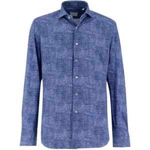 Xacus, Kreukvrij Slim Fit Overhemd voor een Perfecte Look de Hele Dag Blauw, Heren, Maat:M