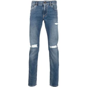 Dolce & Gabbana, Jeans, Heren, Blauw, 2Xl, Katoen, Dolce & Gabbana distressed effect skinny jeans