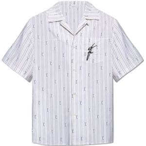 Salvatore Ferragamo, Overhemden, Heren, Wit, XL, Katoen, Shirt met logo