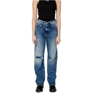 Tommy Jeans, Blauwe Katoenen Jeans met Zakken Blauw, Dames, Maat:W30 L32