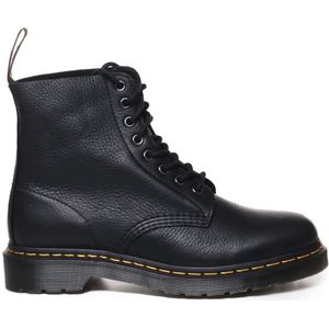 Dr. Martens, Schoenen, Heren, Zwart, 41 EU, Leer, Zwarte Leren Enkellaarzen met Veters