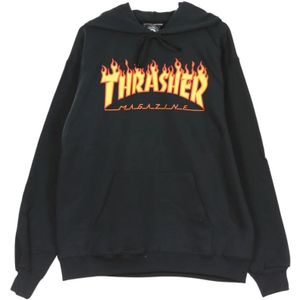 Thrasher, Sweatshirts & Hoodies, Heren, Zwart, S, Katoen, Flame hoodie