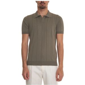 Gran Sasso, Jersey Polo Shirt met elastische taille Groen, Heren, Maat:3XL