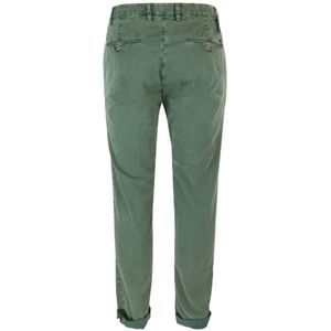 Mason's, Broeken, Heren, Groen, M, Katoen, Groene Chino Broek Regular Fit Rits- en Knoopsluiting