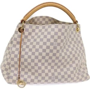 Louis Vuitton Vintage, Pre-owned, Dames, Wit, ONE Size, Leer, Tweedehands Canvas Louis Vuitton tassen