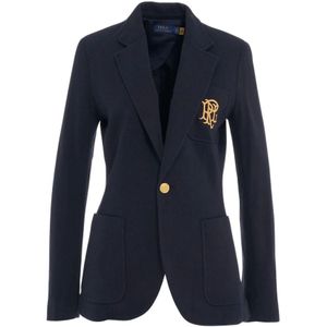 Ralph Lauren, Jassen, Dames, Blauw, 3Xl, Katoen, Blauwe Aw 23 Damesblazer, Chic en Comfortabel