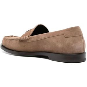 Dolce & Gabbana, Schoenen, Heren, Bruin, 41 EU, Suède, Kastanjebruin Suède Instappers