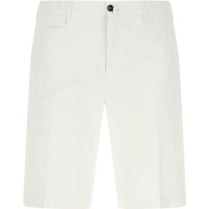 PT Torino, Korte broeken, Heren, Wit, L, Katoen, Stretch katoenen Bermuda shorts
