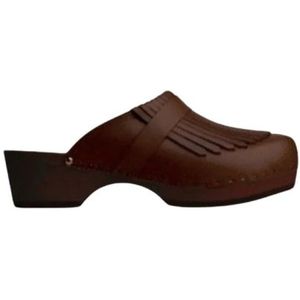 Youyou, Schoenen, Dames, Bruin, 37 EU, Leer, Ydaho Klomp - Limoenhout - 4,5 CM Hak