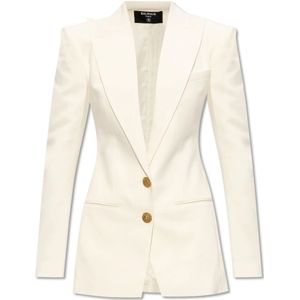 Balmain, Jassen, Dames, Wit, S, Single-breasted blazer