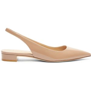 Stuart Weitzman, Schoenen, Dames, Beige, 36 1/2 EU, Puntige Neus Slingback Hak