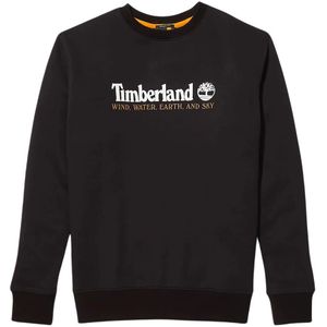 Timberland, Sweatshirts & Hoodies, Heren, Zwart, XL, Katoen, Grote Logo Print Trui