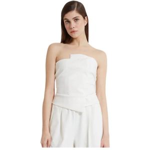 ViCOLO, Tops, Dames, Wit, M, Witte Strapless Top Ritssluiting