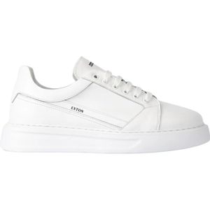 Exton, Schoenen, Heren, Wit, 44 EU, Witte Lage Top Leren Sneakers