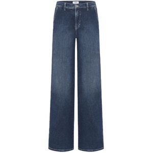 Cambio, Jeans, Dames, Blauw, L, Denim, Wijde Pijp Denim Blauwe Jeans