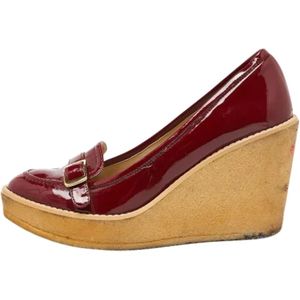 Stella McCartney Pre-owned, Pre-owned, Dames, Rood, 38 EU, Tweedehands leren hakken