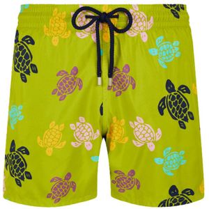 Vilebrequin, Badkleding, Heren, Groen, 2Xl, Badeshorts met multicolor schildpadprint