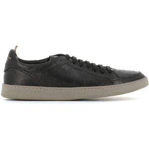 Officine Creative, Zwarte Leren Sneakers met Natuurlijke Latex Zool Zwart, Heren, Maat:42 EU