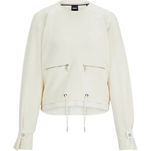 Hugo Boss, Sweatshirts & Hoodies, Dames, Wit, M, Polyester, Emiesa_BB Sweatshirt - Off White