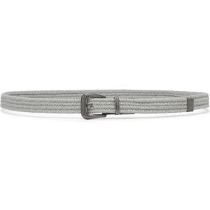 Brunello Cucinelli, Grijs Linnen Blend Riem met Monili Kettingdetail Grijs, Dames, Maat:L