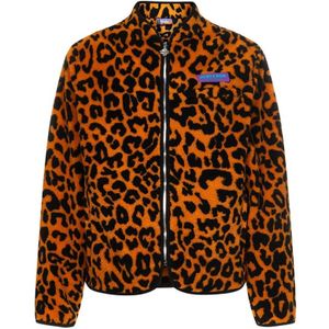 Just Don, Jassen, Heren, Veelkleurig, XL, Leopard Print Fleece Jacket