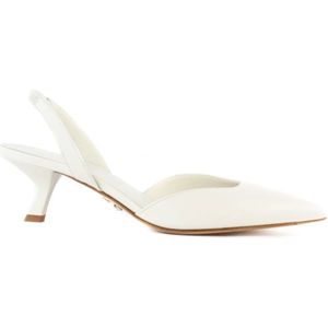 Sergio Levantesi, Witte leren Cloe slingback sandalen Wit, Dames, Maat:38 EU